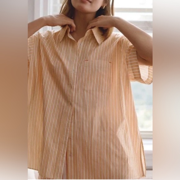 Anthropologie Tops - Anthropologie Stripe Button Down